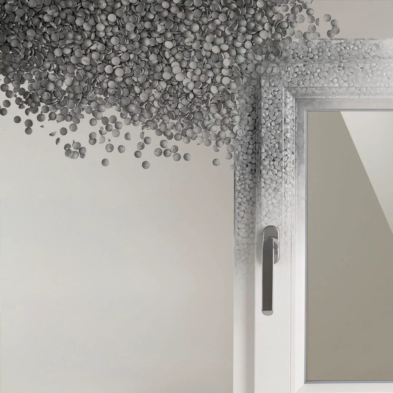 Close-up of premium PVC window profile